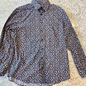 Express Men's Floral Long Sleeve Button-Down